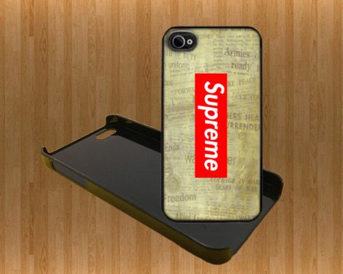 Supreme Red On Old Newspaper Custom Case/cover For Apple Iphone 4 5 Samsung S3 /s4 Black/white With Screen Protector